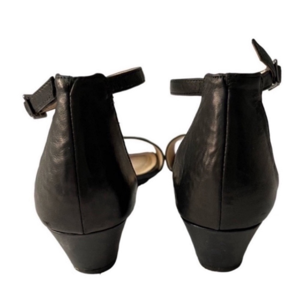 Alex Marie Wedge Ankle Strap Sandals Leather Black Size 9.5W - Picture 6 of 13